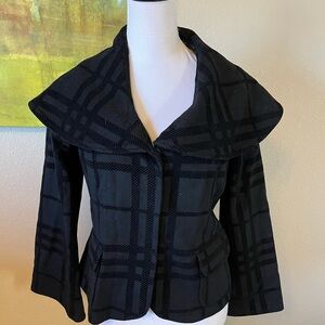 NWOT Alice + Olivia Virgin Wool Plaid Jacket, Size M